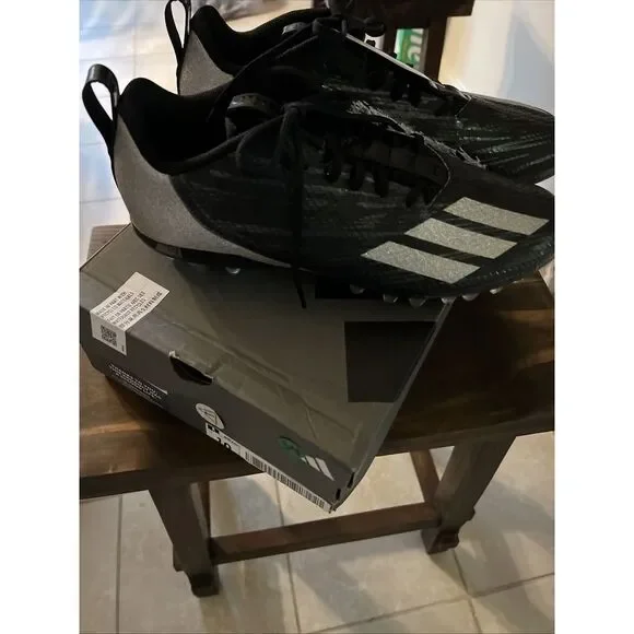Adidas Adizero Spark Men's Size 10 Football Cleats Black‎ Grey New